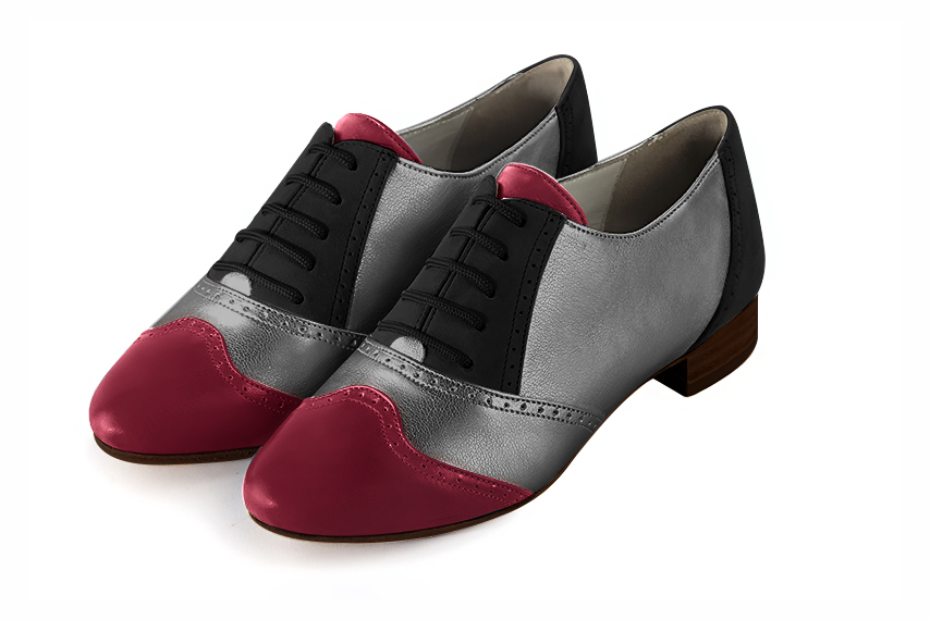 Dark silver dress lace-up shoes for women - Florence KOOIJMAN